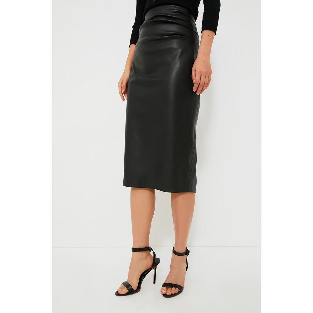 Tuckernuck Pomander Place Monica Faux Leather Skirt Black L - Picture 8 of 14